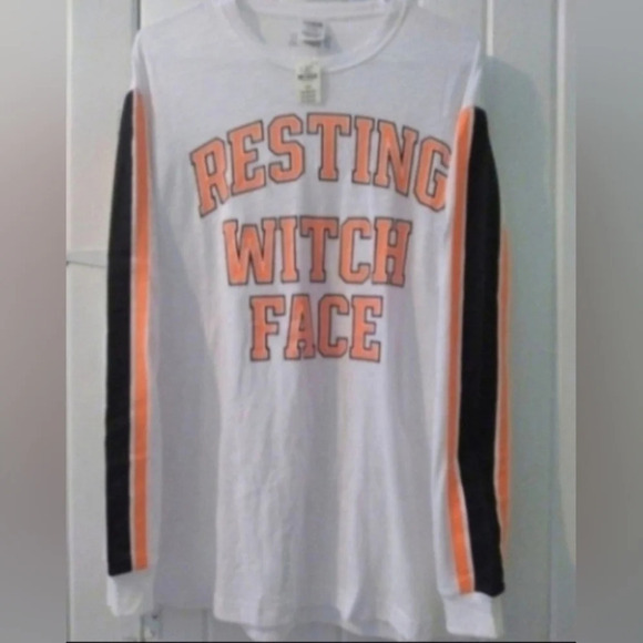PINK Victoria's Secret Tops - VS PINK Halloween time tee-oversized medium NWT